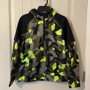 New: XL  Boys Fleece Lined Quarter Zip Hooded Jacket